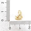 Brass Micro Pave Clear Cubic Zirconia Charms KK-Z151-18G-L-3