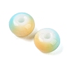 Opaque Spray Painted Glass Beads GLAA-G118-01A-2