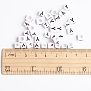 White Acrylic Horizontal Hole Letter Beads X-PL37C9308-Y-3