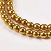 Electroplate Non-magnetic Synthetic Hematite Beads Strands X-G-J169A-3mm-04-3