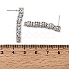 Flat Round Brass Micro Pave Clear Cubic Zirconia Stud Earrings EJEW-H180-12P-5