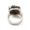 Natural Tiger Eye Adjustable Rings RJEW-P043-03P-16-3