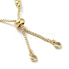Adjustable Brass Round Beaded Slider Bracelets BJEW-D039-31A-G-3