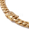 Ion Plating(IP) 304 Stainless Steel Curb Chains Necklace with Rhinestone Skull for Men Women NJEW-E155-09G-3