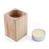 Natural Wood Candle Holder AJEW-T002-01-3