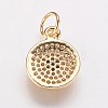 Brass Cubic Zirconia Charms KK-P134-25G-2