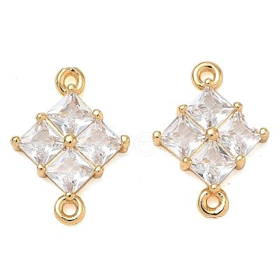 Brass Pave Clear Cubic Zirconia Connector Charms CU-CBAB0CF-03G-1