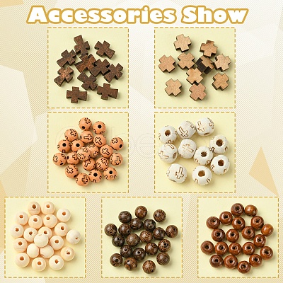 Natural Wenge Wood Beads DIY-FS0006-70-1