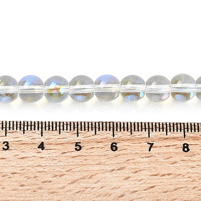 Electroplate Glass Beads Strands EGLA-Q062-8mm-A08-1