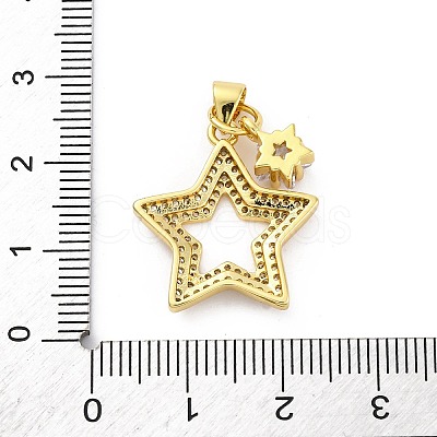 Brass Micro Pave Cubic Zirconia Pendants KK-U066-17G-1