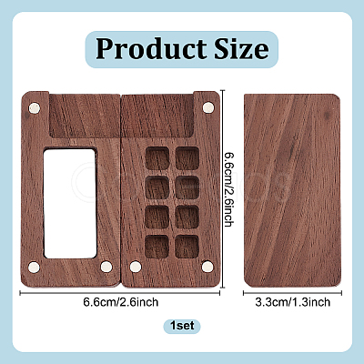 Bamboo/Black Walnut Wood Watercolor Paints Palette Box AJEW-AN0007-34-1