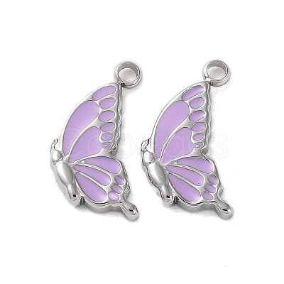 304 Stainless Steel with Enamel Charms STAS-L022-400P-02-1