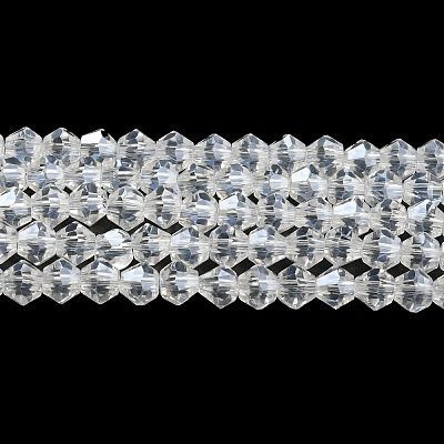 Transparent Electroplate Glass Beads Strands EGLA-A039-T6mm-A13-1