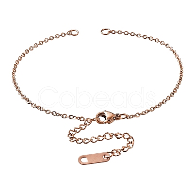 304 Stianless Steel Cable Chain Bracelet Making STAS-CJ0001-135RG-1