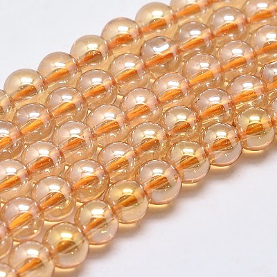 Imitate Austrian Crystal Electroplate Glass Round Bead Strands GLAA-F030-4mm-A01-1
