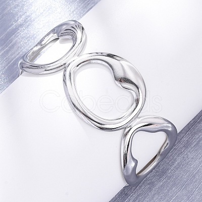 304 Stainless Steel Cuff Bangles for Women BJEW-D306-07P-1