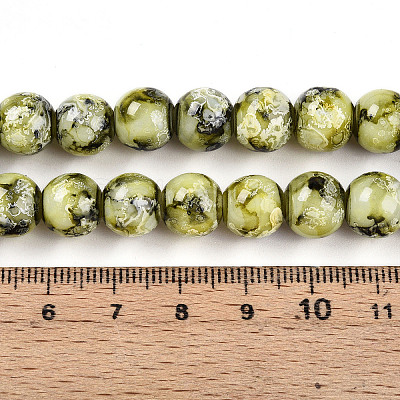 Baking Paint Glass Beads Strands DGLA-N003-10mm-A04-1