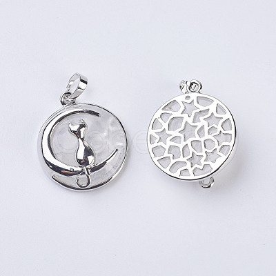 Natural Quartz Crystal Kitten Pendants G-K234-D05-1