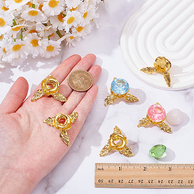 6Pcs Alloy Crystal Ball Holder AJEW-AR0005-40-1