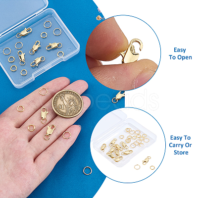 30Pcs 3 Styles Brass & 304 Stainless Steel Jump Rings FIND-ME0001-80-1