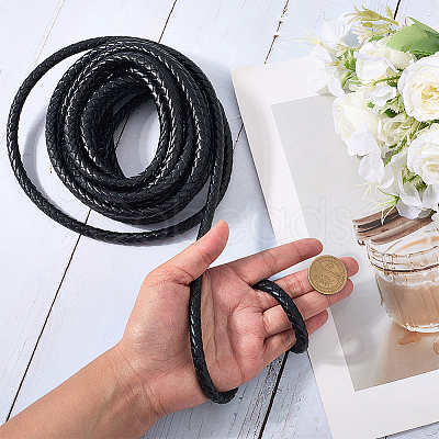 5M Braided Round PU Leather Jewelry Cord OCOR-GF0004-96B-01-1