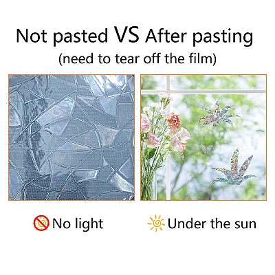 Waterproof PVC Colored Laser Stained Window Film Adhesive Stickers DIY-WH0256-083-1