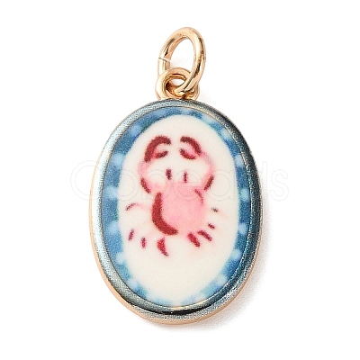 Printed Brass Enamel Pendants KK-CBADFD5-04G-A-1
