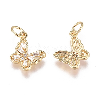 Brass Micro Pave Cubic Zirconia Pendants ZIRC-G168-34G-1
