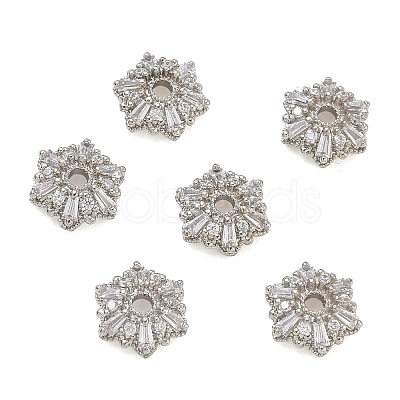 Brass Micro Pave Cubic Zirconia Bead Caps CU-CBA6E4E-03P-1