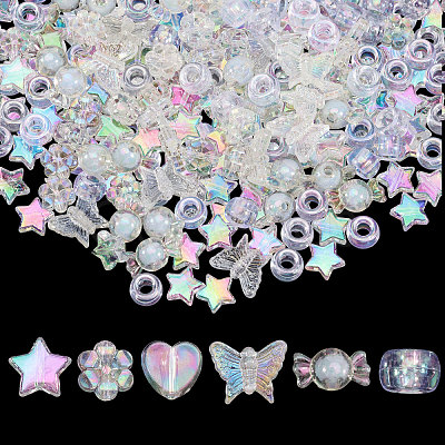 1640Pcs 6 Styles Acrylic Beads TACR-CA0001-32-1