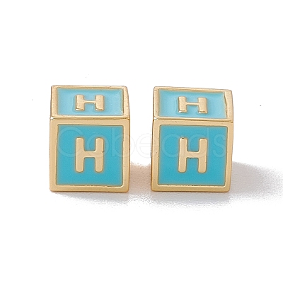 Rack Plating Brass Enamel Beads KK-B060-04G-06H-1