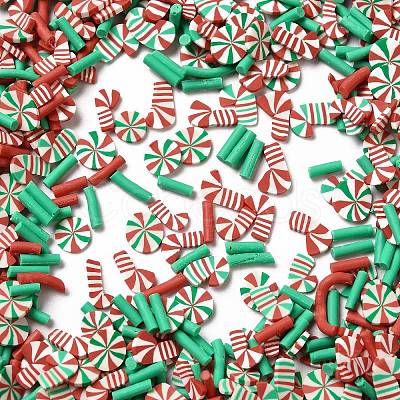 Christmas Theme Handmade Polymer Clay Sprinkles Mix X-CLAY-F005-03-1