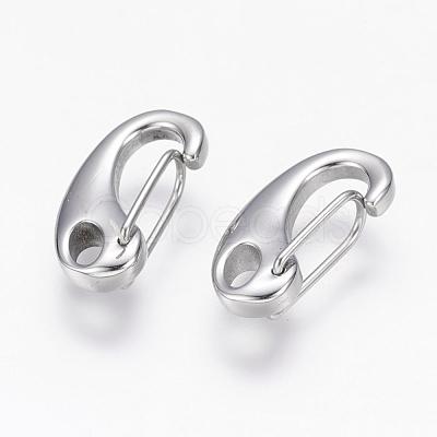 Tarnish Resistant 304 Stainless Steel Push Gate Snap Keychain Clasp Findings STAS-G143-11D-1