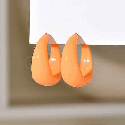 Acrylic C-Shape Stud Earrings FS-WG8BEC0-13-1