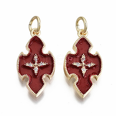 Brass Enamel Pendants KK-S356-199B-NF-1