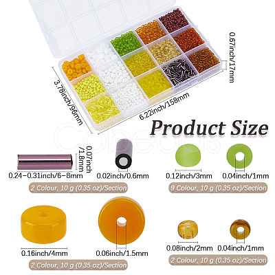 15 Styles Glass Seed & Bugle Beads SEED-PA0001-14D-1