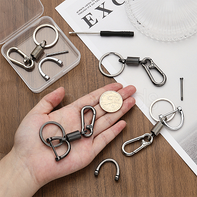 4Pcs 2 Colors Zinc Alloy Push Gate Snap Keychain Clasp Findings FIND-CA0005-88-1