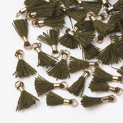 Polycotton(Polyester Cotton) Tassel Pendant Decorations FIND-S275-07G-1