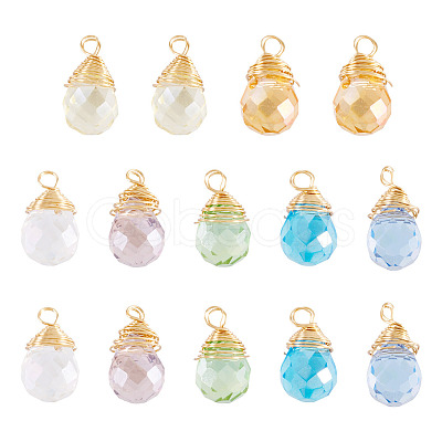 20Pcs Glass Pendants PALLOY-TA00240-1