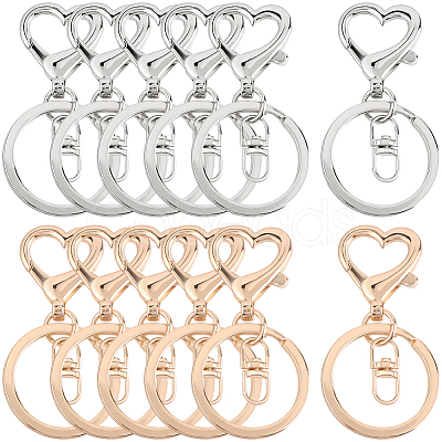 20Pcs 2 Colors Zinc Alloy Keychain Clasps FIND-SP0004-25-1