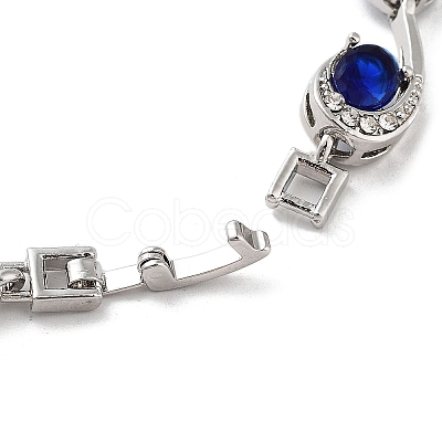 Platinum Alloy Teardrop Link Chain Bracelets BJEW-A005-01A-1
