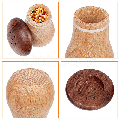 Wood Toothpick Bottle AJEW-WH0329-42-1