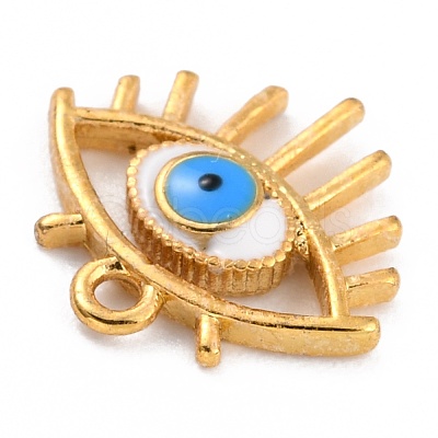 Golden Brass Enamel Pendants KK-P197-12B-G-1