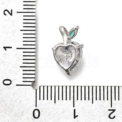 Brass Pave Clear Cubic Zirconia Charms KK-Q048-21P-1