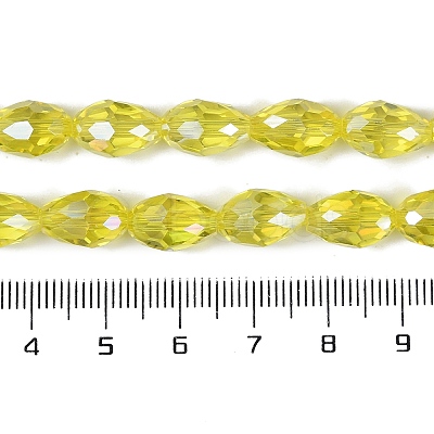 Transparent Electroplate Glass Beads Strands EGLA-N013-T6mm-B26-1
