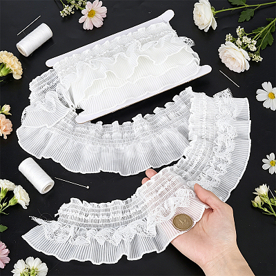 5Yards Polyester Lace Ribbon OCOR-PH0036-70B-1