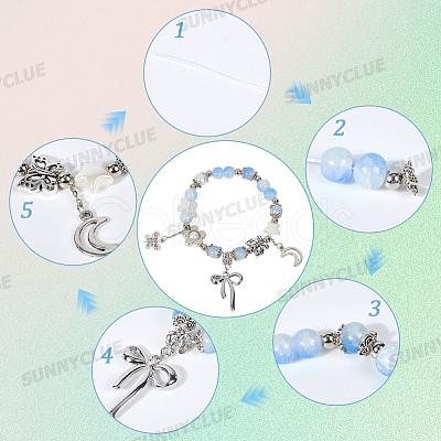 DIY Bowknot flower Bracelets Making Kits DIY-SC0029-55-1