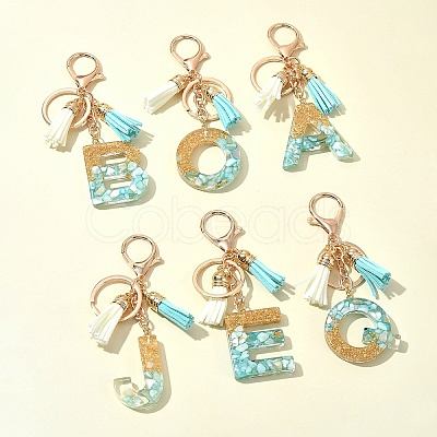 Transparent Epoxy Resin Pendant Keychains KEYC-FS00022-21-1