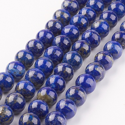 Natural Lapis Lazuli Beads Strands G-G099-8mm-7C-1
