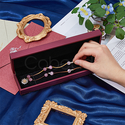 Rectangle PU Leather Necklace Storage Boxes with Velvet Inside CON-WH0094-31D-01-1